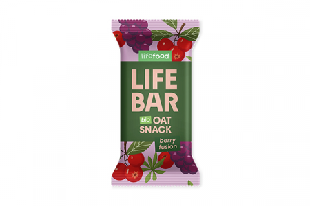 Produse - Baton de ovaz cu fructe de padure, bio, 40g, Lifebar                                                