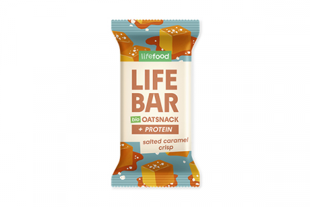 Produse - Baton proteic de ovaz cu caramel sarat, bio, 40g, Lifebar                                           