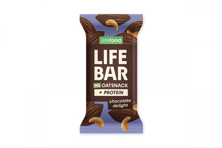 Produse - Baton proteic de ovaz cu ciocolata, bio, 40g, Lifebar                                               