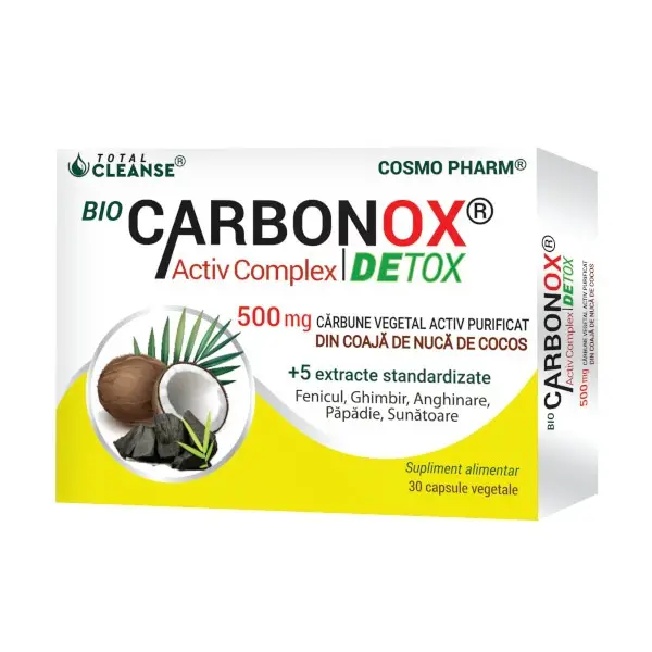 Capsule & Comprimate - Bio Carbonox Activ Complex detox, 30 cps