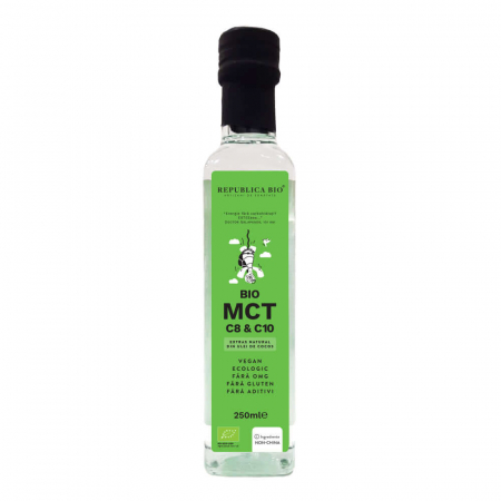 Ulei si Otet - Bio MCT C8 & C10 extras natural din ulei de cocos, ecologic, fara gluten Republica BIO, 250ml