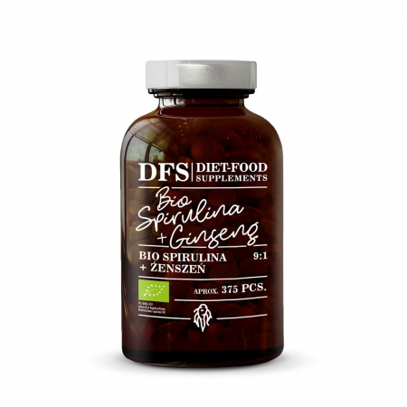 Emiliy recomanda - Bio Spirulina + ginseng - 375 tablete bio x 400mg - 150g