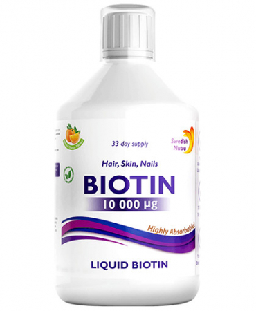 Imunitate - Biotina Lichida 10.000mcg pentru Frumusete si Energie – 500ml – Super Concentrat – Calitate Premium, Swedish Nutra