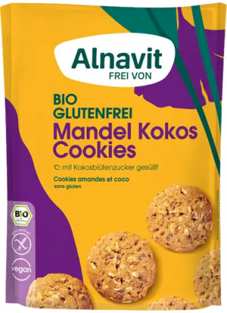 Alimente - Biscuiti cu migdale si cocos fara gluten, bio, 125g Alnavit                                         