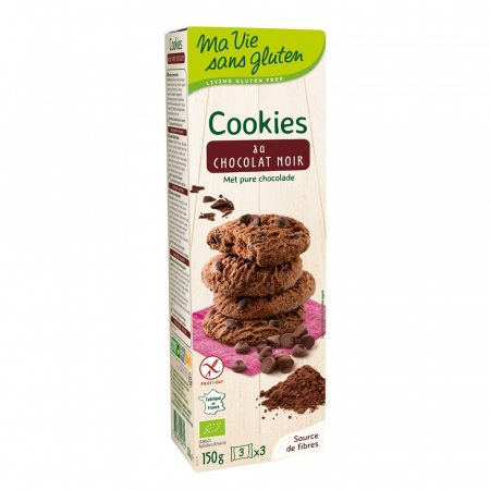 Noutati - Biscuiti - fara gluten cu ciocolata neagra 150g