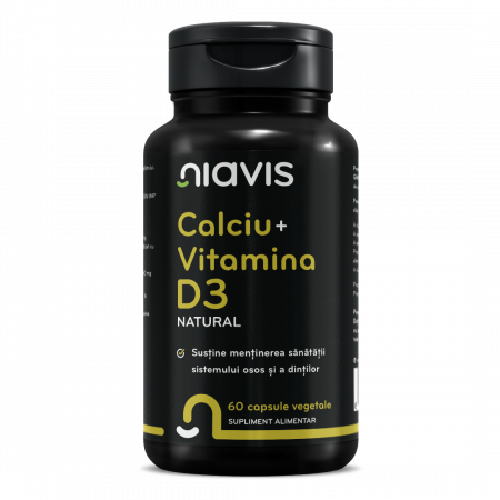 Capsule & Comprimate - Calciu + Vitamina D3 Natural 60 cps
