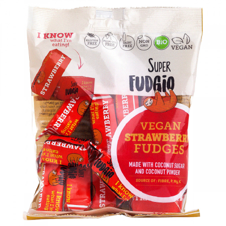 Produse - Caramele eco - aroma capsuni 150g Super Fudgio                                                      