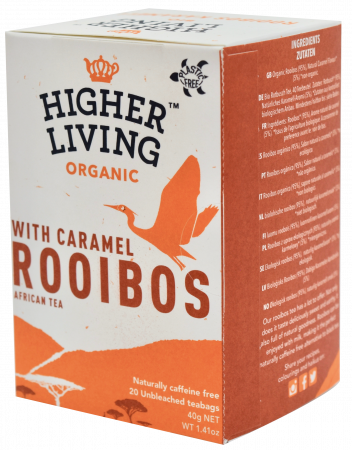 Produse - Ceai ROOIBOS si CARAMEL eco, 20 plicuri, Higher Living                                              