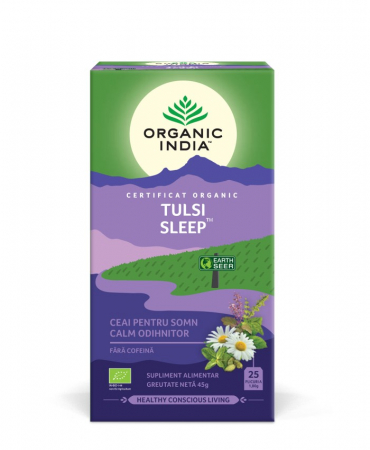 Ceai Cafea Cacao si Inlocuitori - Ceai Tulsi Sleep cu Plante Relaxante, Reconfortante | Somn Calm, Odihnitor, plicuri