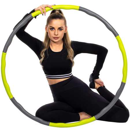 Sport - Cerc Hula Hoop, 7 elemente, 100 cm VERDE/GRI