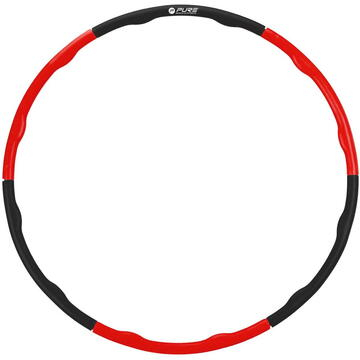 Sport - Cerc hula hoop, Pure2Improve, Polipropilena, Negru/Rosu, 100 cm
