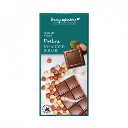 Produse - Ciocolata praline fara zahar adaugat bio, 70g, Benjamissimo                                         