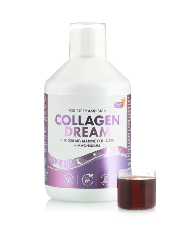 Suplimente nutritive - Collagen Dream – Colagen Marin Lichid Hidrolizat 10.000 mg + Magneziu 150 mg + Triptofan 500 mg + Herbal Blend Relax cu Valeriana + Lavanda + Hamei + Ashwagandha + Floarea Pasiunii pentru Relaxare, So