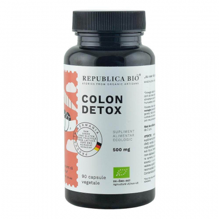 REDUCERI - Colon Detox (500 mg) supliment alimentar Ecologic Republica BIO, 90 capsule (53,5 g)