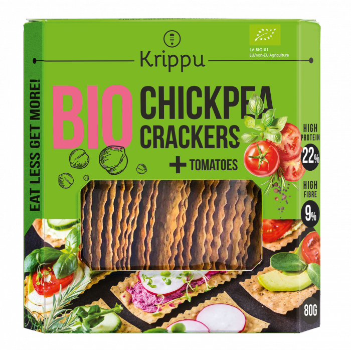 Produse Alimentare - Crackers din naut cu rosii, BIO, vegan, 80g