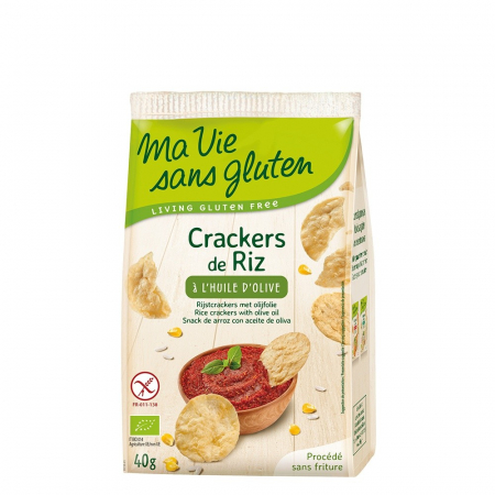 Produse - Crackers din orez cu ulei de masline - fara gluten 40g
