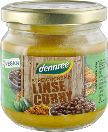 Produse - Crema tartinabila cu linte si curry bio 180g Dennree                                                