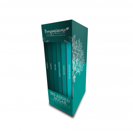 Produse - Cutie cadou 6 ciocolate fara zahar adaugat, bio, 6x 70g, Benjamissimo                               