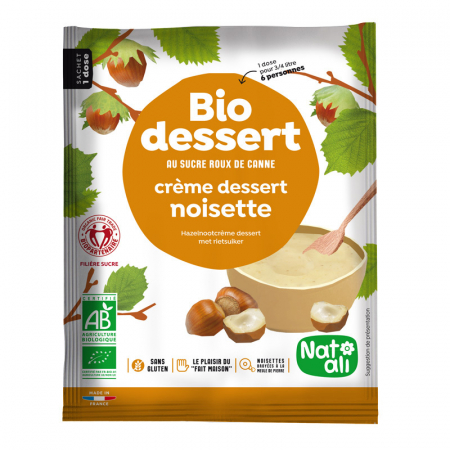 Produse - Desert crema cu alune de padure, bio, 60g, Nat-ali                                                  