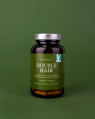 Suplimente nutritive - Double Hair (Complex de Biotina) NORDBO - Regenerare Par - Vegan - 60 capsule