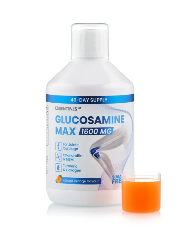 Performanta Sportiva - Essentials 100 – Glucosamine Max cu Glucozamina 1600 mg + Condroitina 100 mg + MSM 100 mg + Colagen Hidrolizat + Acid Hialuronic 10 mg + Vitaminele A, C, D3 si B12 – Formula pentru articulatii, cartil