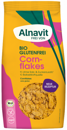 Alimente - Fulgi de porumb crocanti fara gluten, fara zahar adaugat, bio, 250g Alnavit                         
