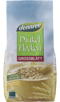 Produse - Fulgi de spelta mari, bio, 500g, Dennree                                                            