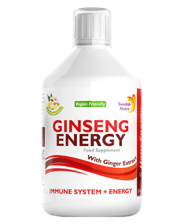 Imunitate - Ginseng Energy 2000Mg Lichid cu Ginseng Siberian + Panax Ginseng + Ghimbir + Vitamine – Ultra Concentrat – 500ml, Swedish Nutra