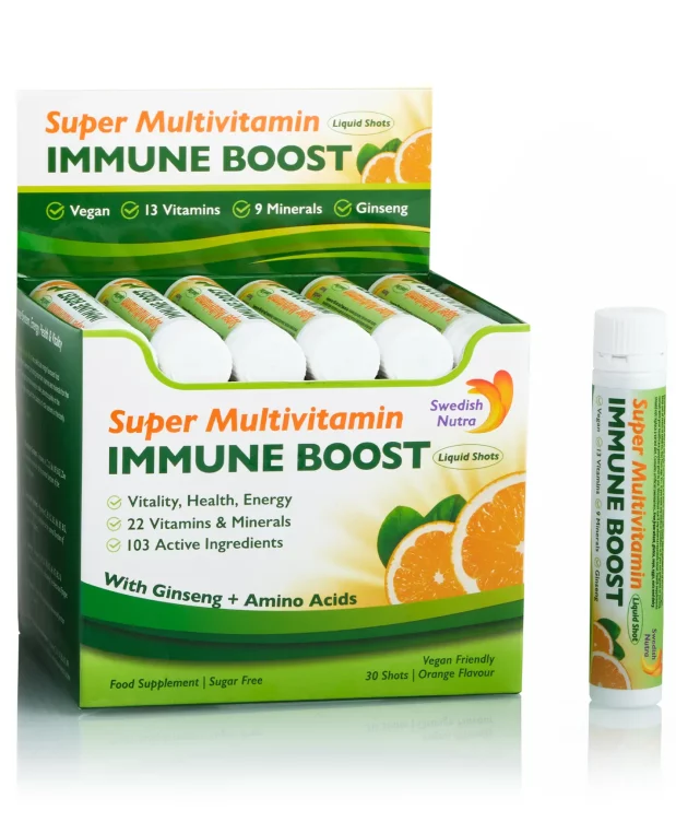 Memorie si concentrare - IMMUNE BOOST – Complex Vegan cu 103 Ingrediente Active – Energie, Imunitate și Sistem Nervos – 30 Fiole