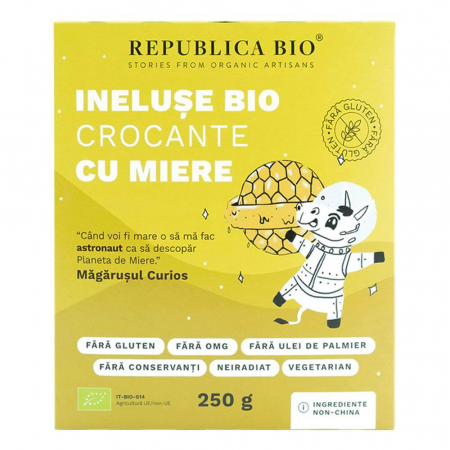 Cereale si fulgi - Ineluse Bio crocante cu miere FARA GLUTEN Republica BIO, bio, 250 g