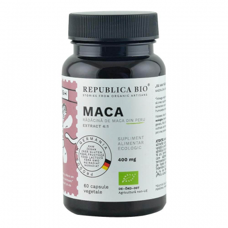 Suplimente nutritive - Maca Ecologica din Peru (400 mg - extract 4:1) Republica BIO, 60 capsule (29,7 g)