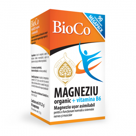 Produse - Magneziu organic 100mg + Vitamina B6 2mg x 90 cpr flm