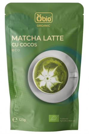 Produse - Matcha latte cu cocos bio 125g,  Obio
