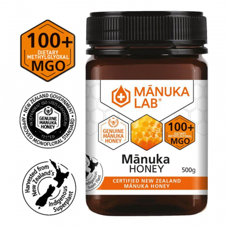 Unturi si creme tartinabile - Miere de Manuka MANUKA LAB, MGO 100+ Noua Zeelanda, 500 g, naturala