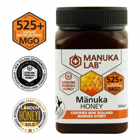 Unturi si creme tartinabile - Miere de Manuka MANUKA LAB, MGO 525+ Noua Zeelanda, 500 g, naturala