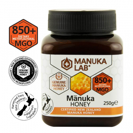 Unturi si creme tartinabile - Miere de Manuka MANUKA LAB, MGO 850+ Noua Zeelanda, 250 g, naturala