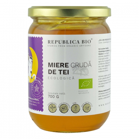 Unturi si creme tartinabile - Miere de Tei ecologica cruda Republica BIO, 700 g