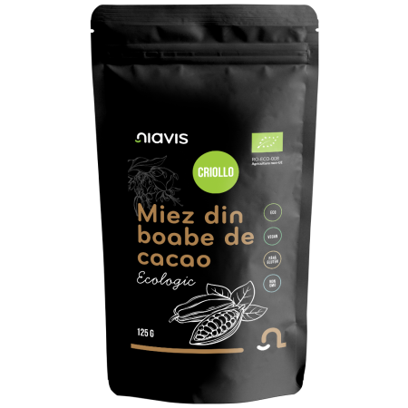 Produse Alimentare - Miez din Boabe de Cacao Criollo Ecologice/BIO 125g