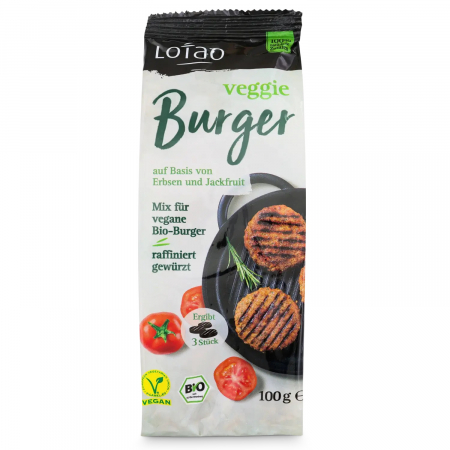 Produse - Mix pentru burger vegan, bio, 100g, Lotao                                                           