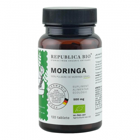Performanta Sportiva - Moringa Ecologica din Israel (500 mg) Republica BIO, 120 tablete (60 g)