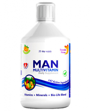 Imunitate - Multivitamine Lichide pt Barbati cu 147 Ingrediente: Vitamine + Minerale + Aminoacizi + Verdeturi – 500ml, Swedish Nutra