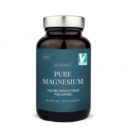Dureri Musculare - NORDBO Pure Magneziu - Bisglicinat de Magneziu - Vegan - 90 capsule