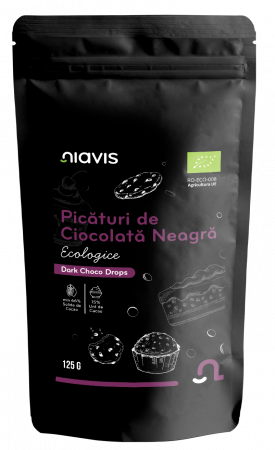 Dulciuri sanatoase - Picaturi de Ciocolata Neagra Ecologice/BIO 125g