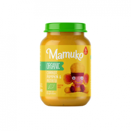 Produse - Piure de morcovi, dovleac si cartofi, bio, 190g, Mamuko                                             