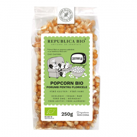 Cereale si fulgi - Popcorn Bio, Porumb pentru floricele FARA GLUTEN Republica BIO, 250g, ecologic