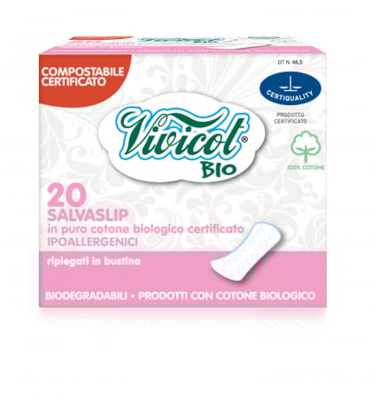 Cosmetice - Protej slip din bumbac bio, hipoalergenic, compostabil - Normal ( 20 buc ) - VIVICOT BIO