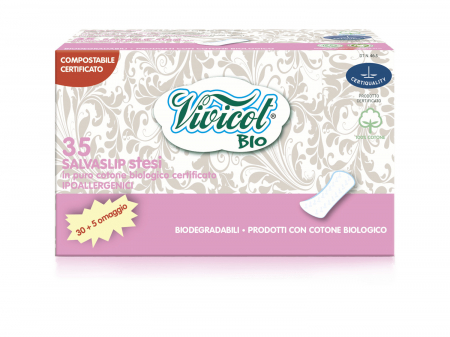 Cosmetice - Protej slip din bumbac bio hipoalergenic, compostabil - Normal (35 buc) - VIVICOT BIO