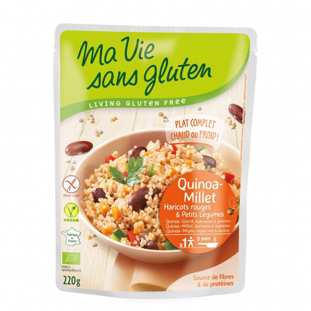 Produse - Quinoa si mei cu legume - fara gluten gata preparat 220g