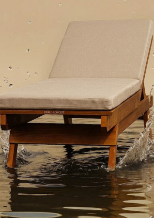 Facut in Romania - Saltea impermeabilă pentru sezlong plaja de culoare Beige