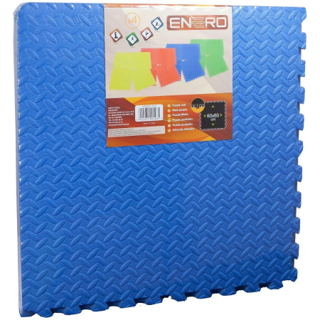 Articole sport - Saltea tip puzzle 60x60x1,2 cm, set 4 buc - diferite culori Albastru